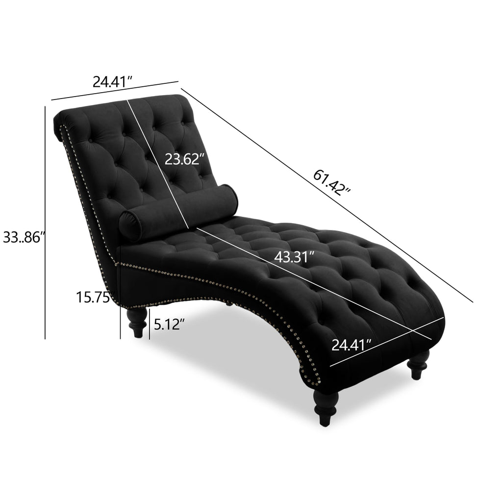 Chaise Lounge Chair Indoor, Button-Tufted Bedroom Lounge Chair