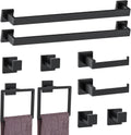 10-Piece Matte Black Bathroom Hardware Accessories Set Black Towel Bar Set Towel Holder Set Stainless Steel