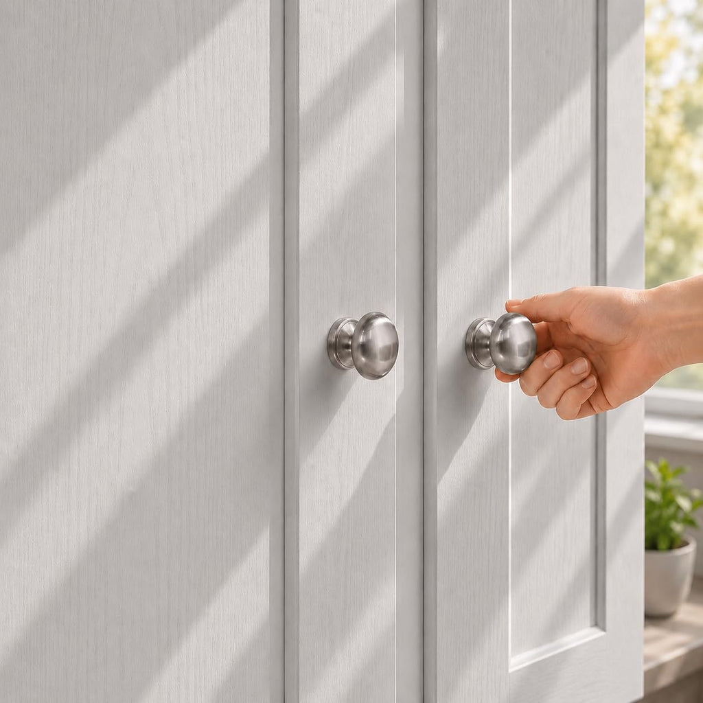 4-Pack Brushed Satin Nickel 1.5" Bifold Closet Cabinet Knob Pull