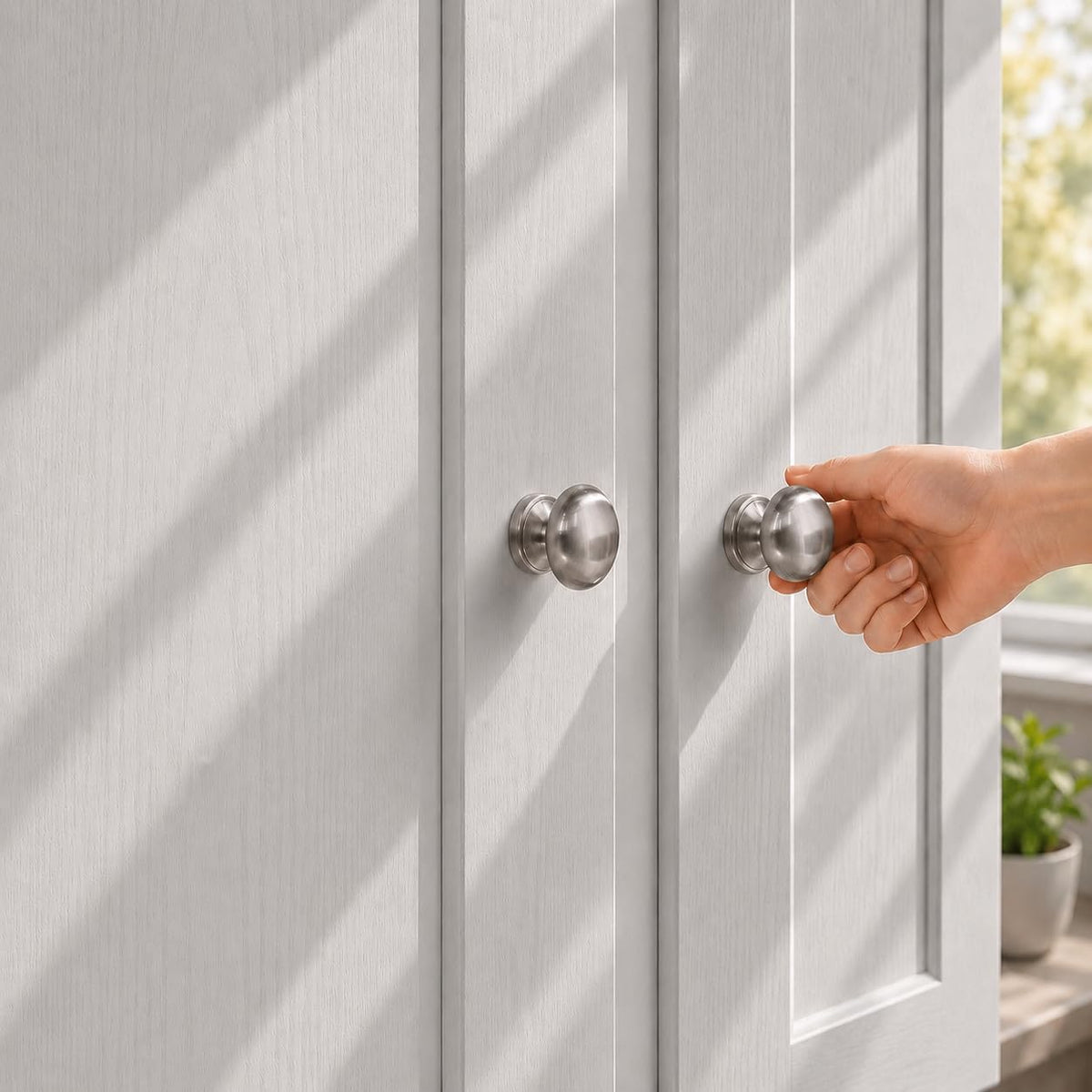 4-Pack Brushed Satin Nickel 1.5" Bifold Closet Cabinet Knob Pull