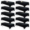 10Pack Black Tablecloths for 8 Foot Rectangle Tables 60 x 126 Inch