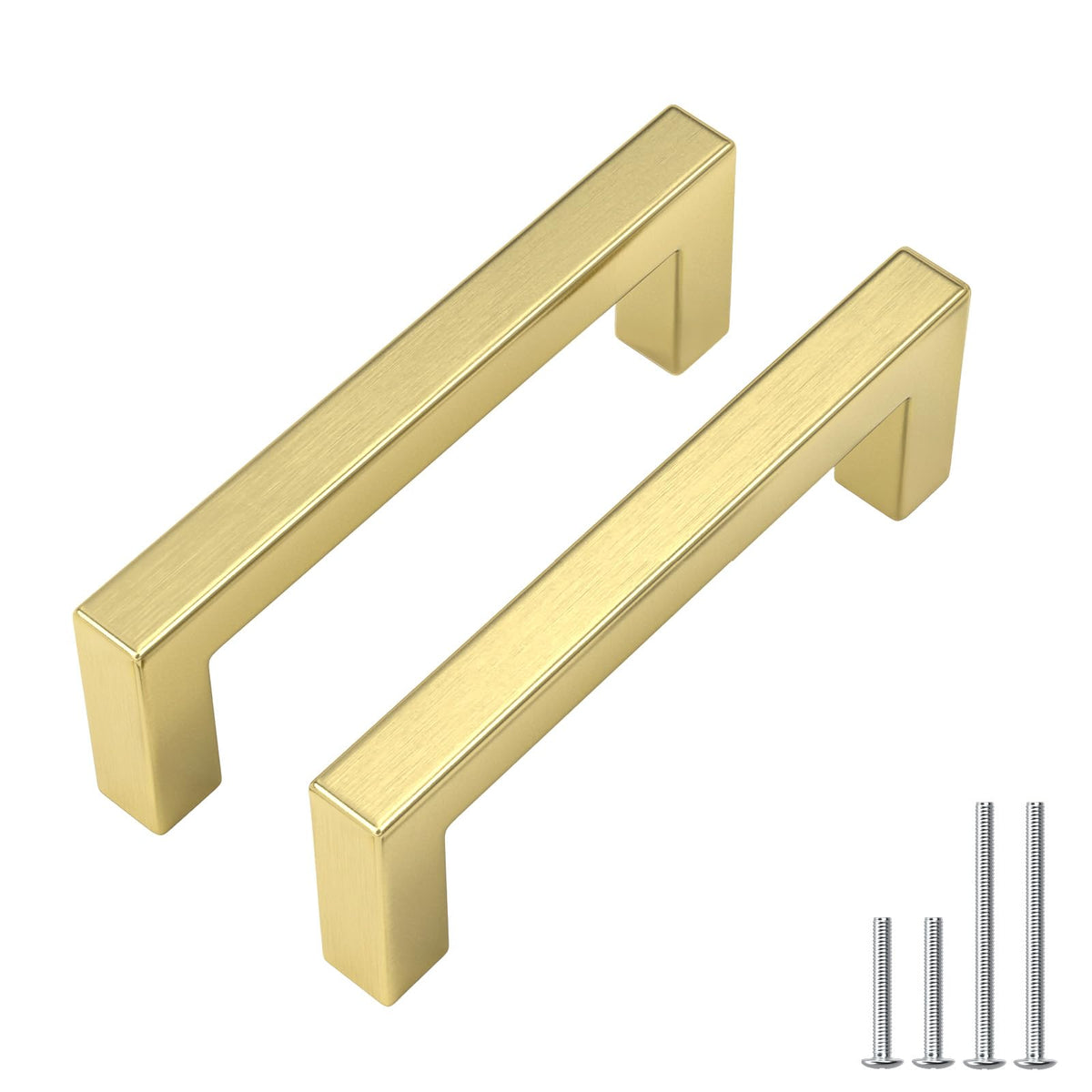 10 Pack 3-3/4" CC Brushed Gold Cabinet Pulls Kitchen Handles