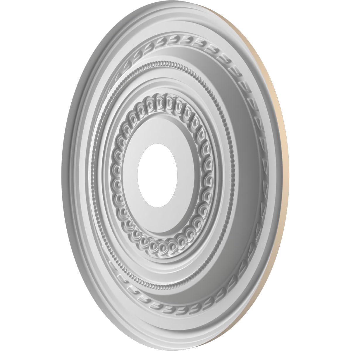 19"OD x 3 1/2"ID x 1"P Cole Thermoformed PVC Ceiling Medallion (Fits Canopies up to 5 1/8"), UltraCover Satin Smokey