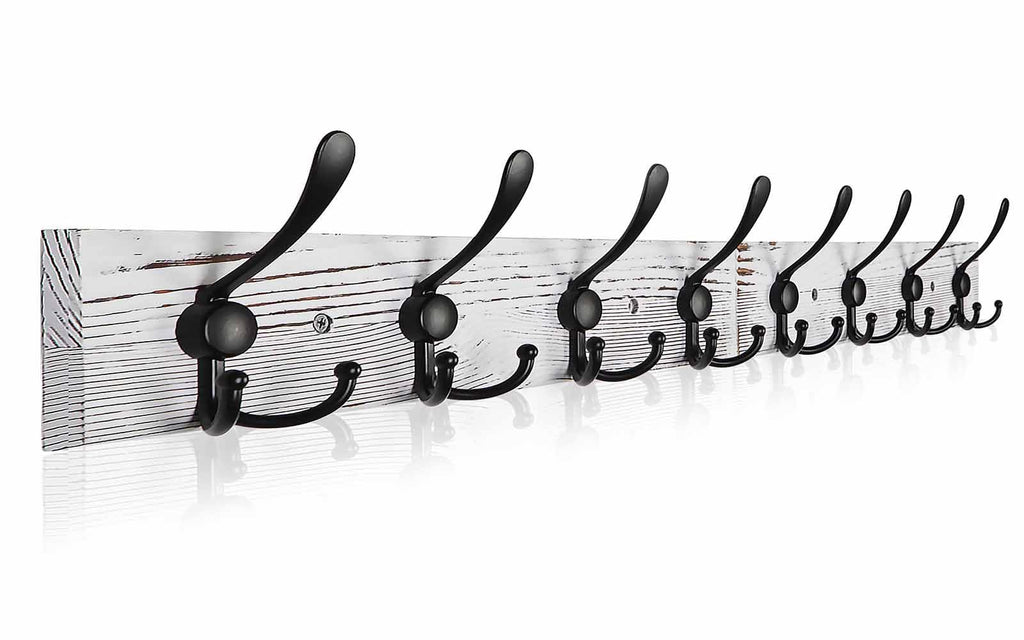 Coat Rack Wall Mount 31.5'' Coat Hanger Wall Mount Old White Coat Hooks for Wall Rustic Towel Racks Living Room Coat