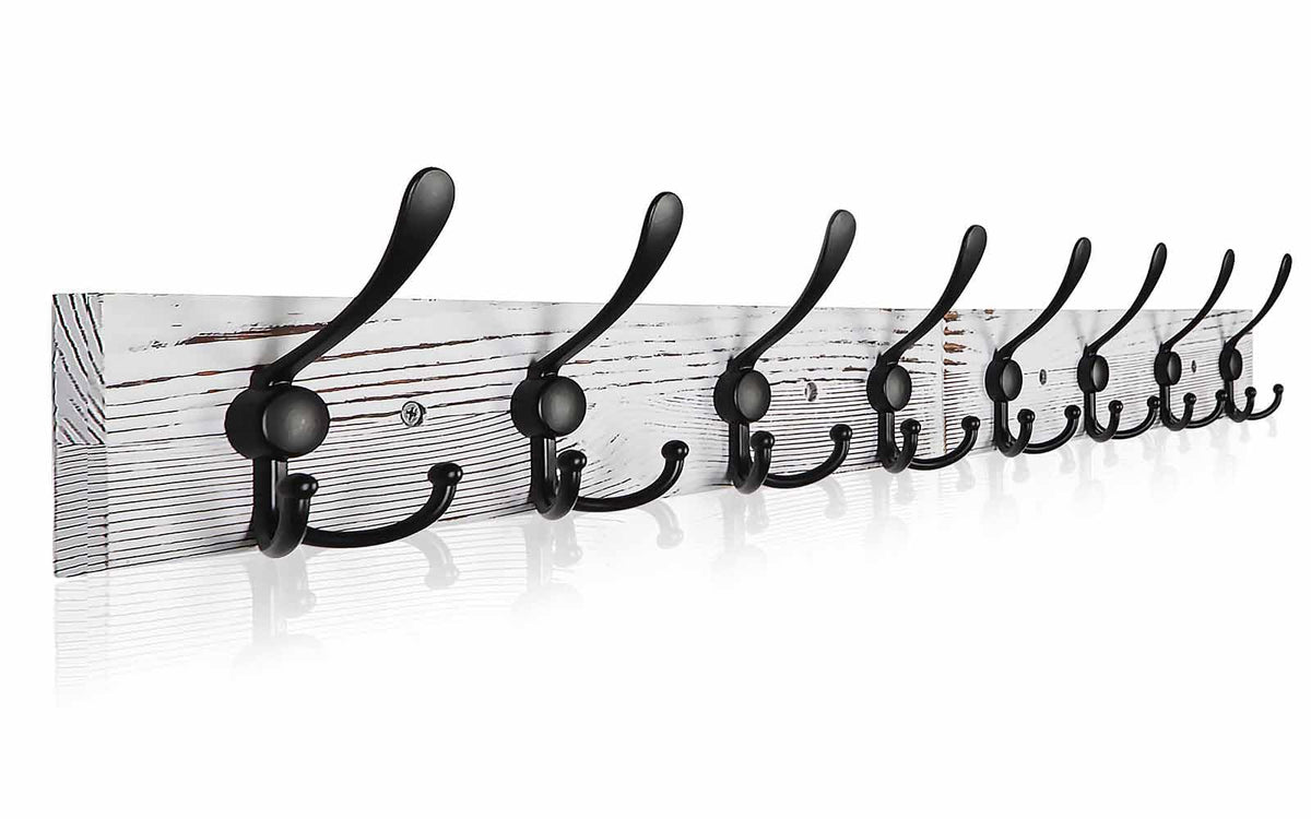 Coat Rack Wall Mount 31.5'' Coat Hanger Wall Mount Old White Coat Hooks for Wall Rustic Towel Racks Living Room Coat