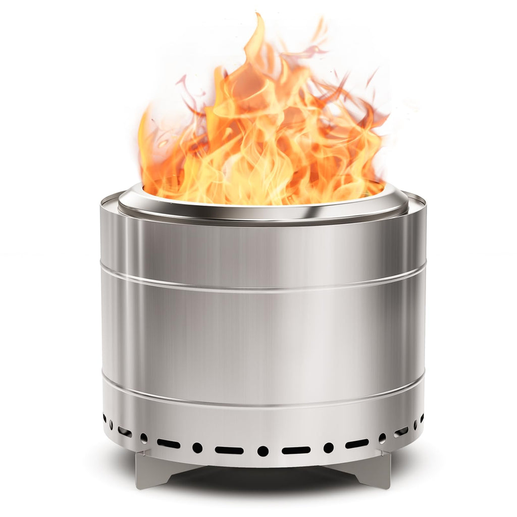19.5 inch Smokeless Fire Pit with Carry Bag & Fire Poker