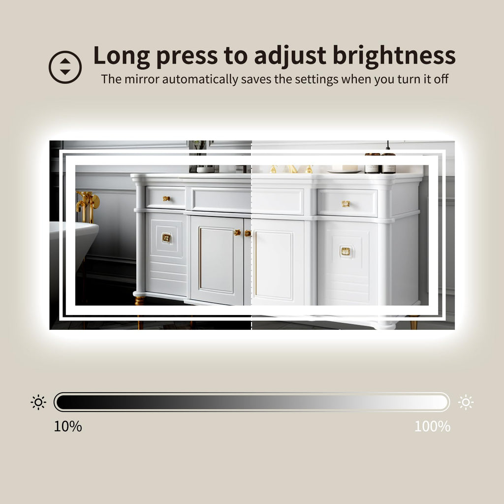 72" x 36" LED Bathroom Mirror with Light