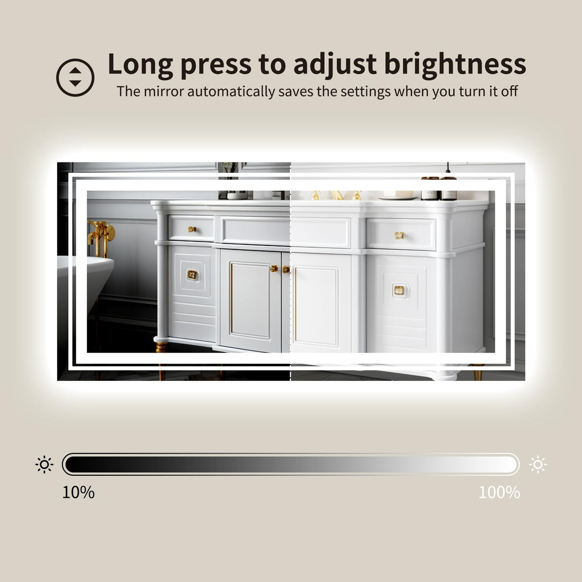 72" x 36" LED Bathroom Mirror with Light