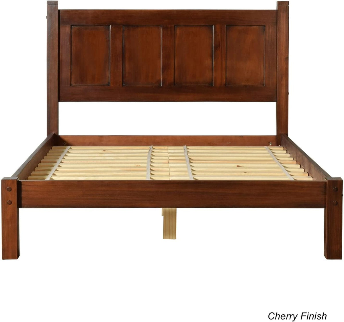 Shaker Solid Wood Panel Platform Bed, Full Size, Cherry