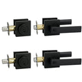 2Pack Black Exterior Door Lock Set with Deadbolt, Keyed Alike Entry Lockset