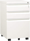 3 Drawer Mobile File Cabinet with Lock, Under Desk Metal Filing Cabinet /Legal/Letter/A4 File, Fully Assembled Except