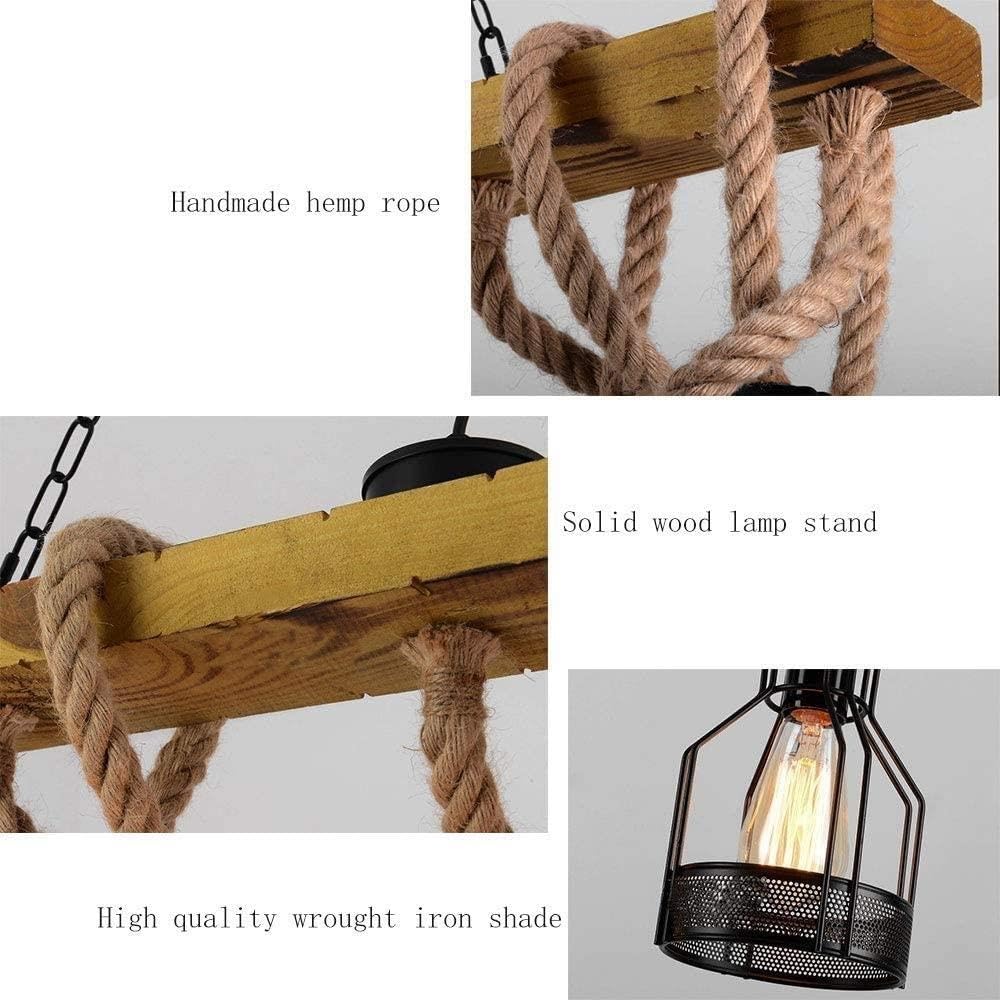 5-Light Light Wood Farmhouse Rectangular Chandelier