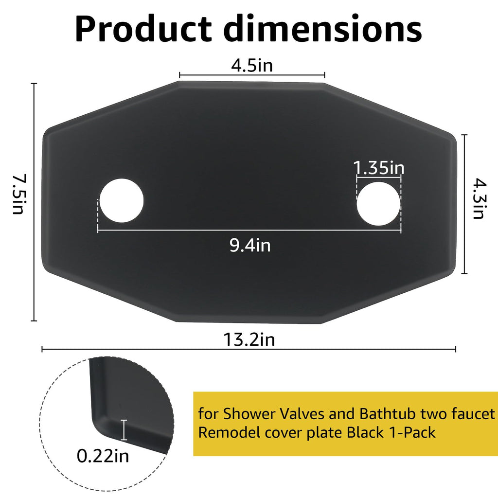 Shower Plate Cover Two Holes for Shower Valves Cover Plate