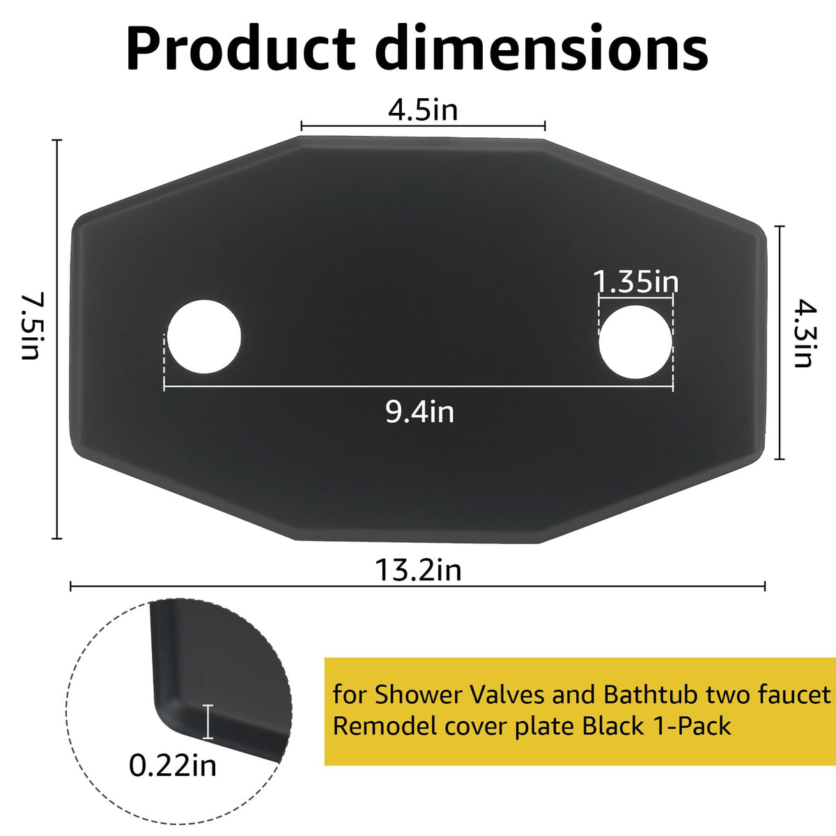 Shower Plate Cover Two Holes for Shower Valves Cover Plate