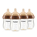 Anti-Colic Glass Baby Bottle for Breastfed Infants, Natural Feeding, Breast-Like Newborn Medium Flow Nipple (2m+), 5