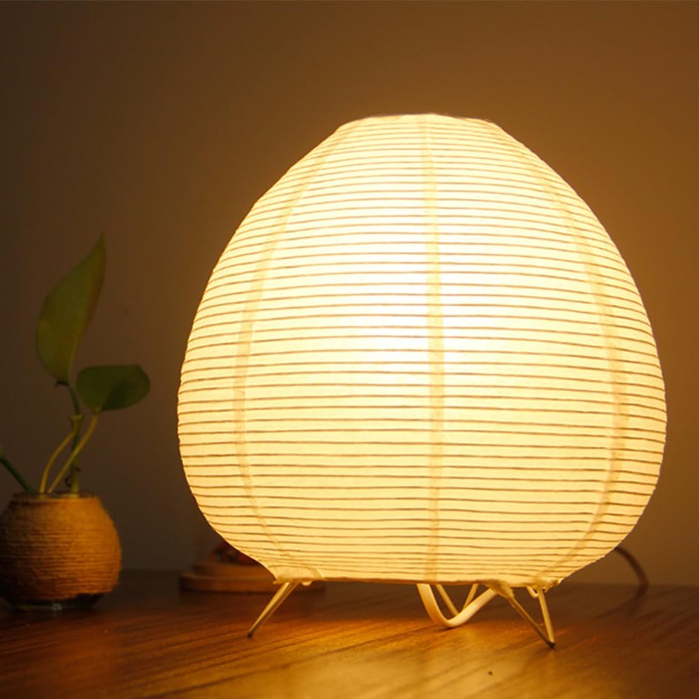 Inspired Noguchi Style Rice Paper Table Lamp 8-inch Tall