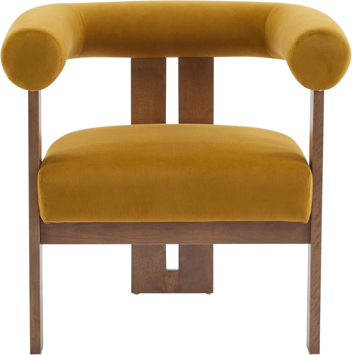 Linton Modern Velvet Upholstered Accent Chair, Living Room Solid Wood Lounge Chair, Bedroom Soft Cushion Comfy