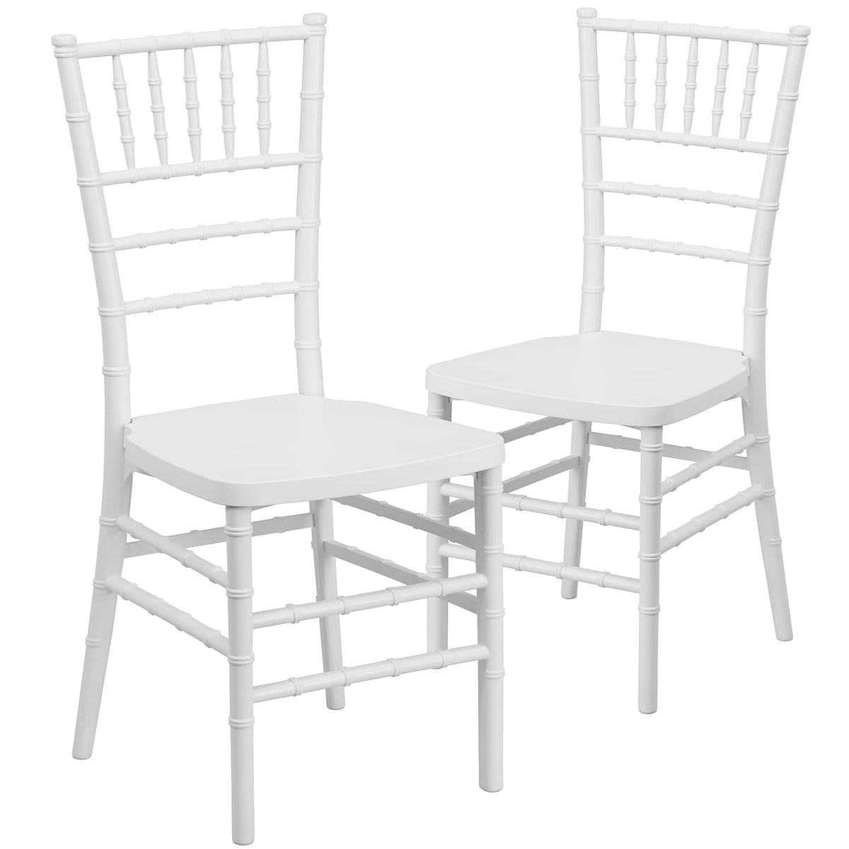 Hercules Stacking Resin Chiavari Chair, Silver, 2-Pack