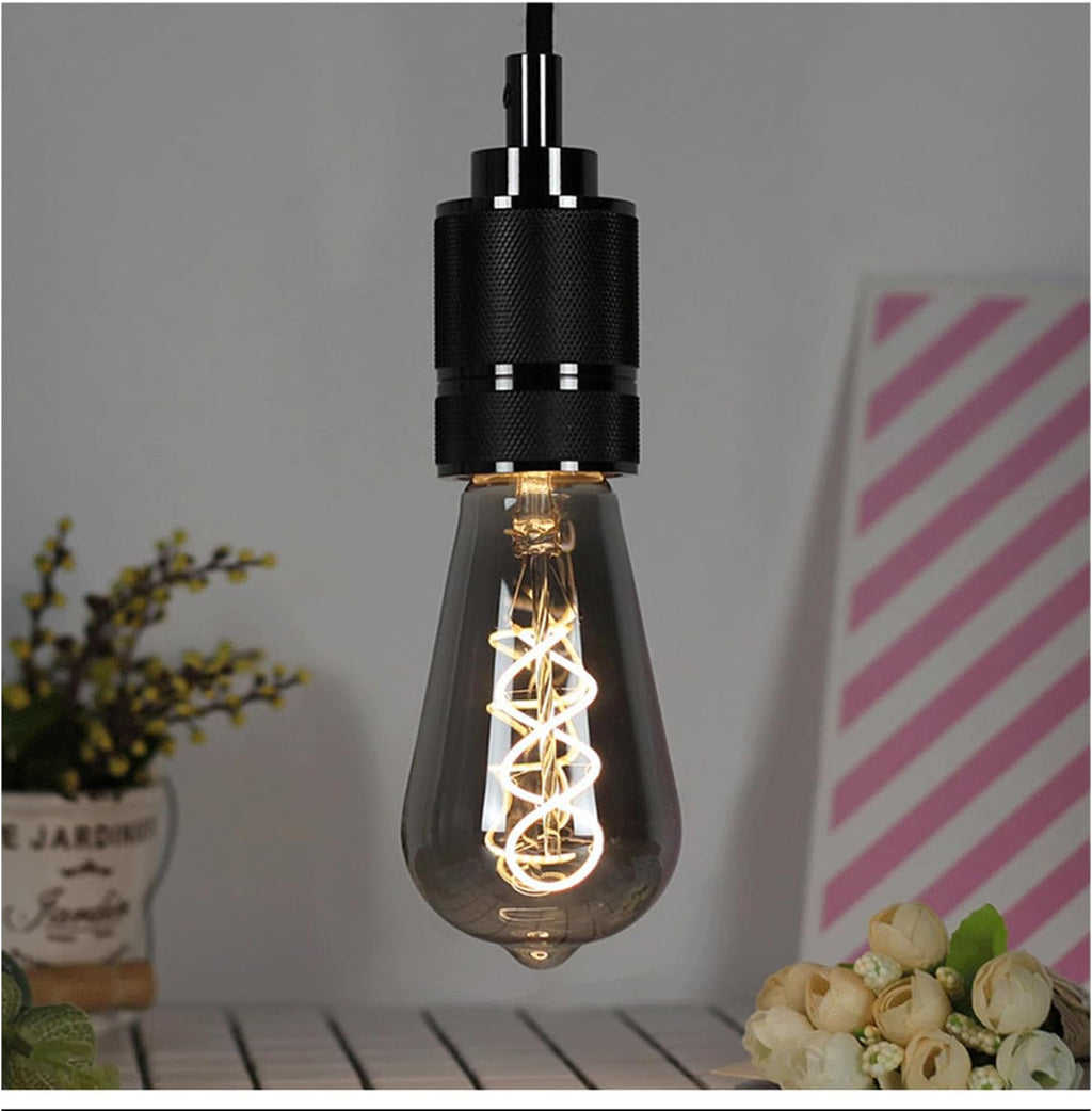 ST64 LED Vintage Edison Light Bulbs 60W Equivalent, Dimmable Smoky 3000K