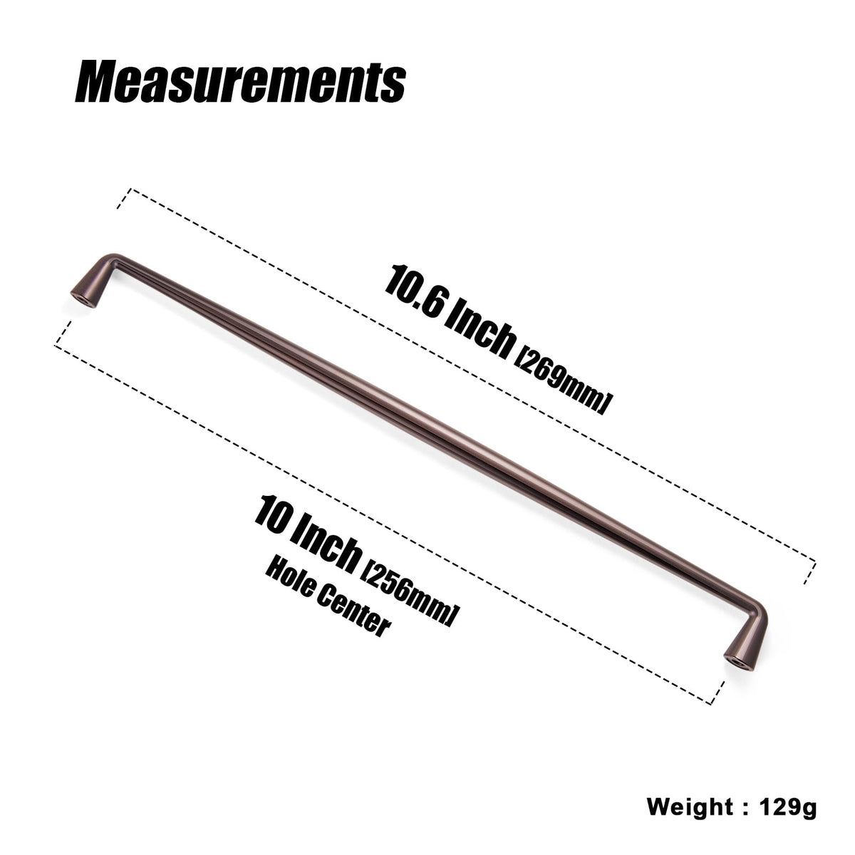 Oil Rubbed Bronze Zinc Alloy Cabinet Handles - 10''(256mm) Hole Center Affordable Luxury Cabinet Pull Hardware , 6