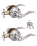 2 Pack Door Levers Interior Keyed Difference Entry Front/Bedroom Door Handles for Left and Right Opened Door with