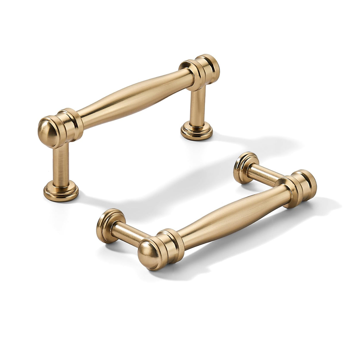 10 Pack 3inch(76mm) Hole Center Champagne Bronze Cabinet pulls Honey Bronze Solid Heavy-Duty Tradition Kitchen
