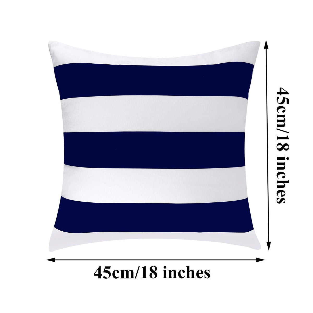 Pack of 4 Waterproof Pillow Covers Throw Pillowcases Square Cushion Case Sofa Couch Furniture Decoration, Navy