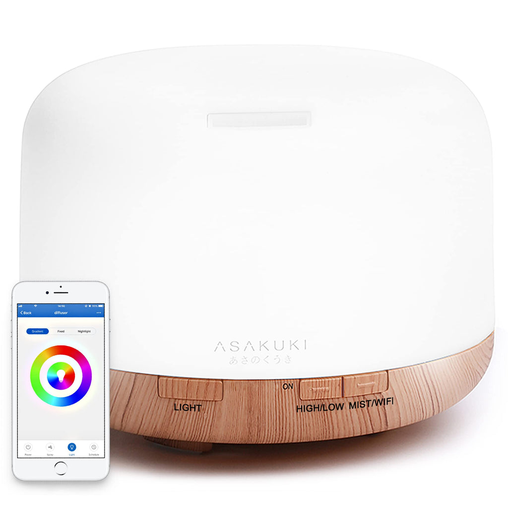 Smart Wi-Fi Essential Oil Diffuser, 500ml App Control Humidifier