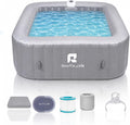 Inflatable Hot Tub 4-6 Person, Portable Blow Up Spa, Blow Up Hottub Outdoor | with 130 Air Jets, Heater Pump, for