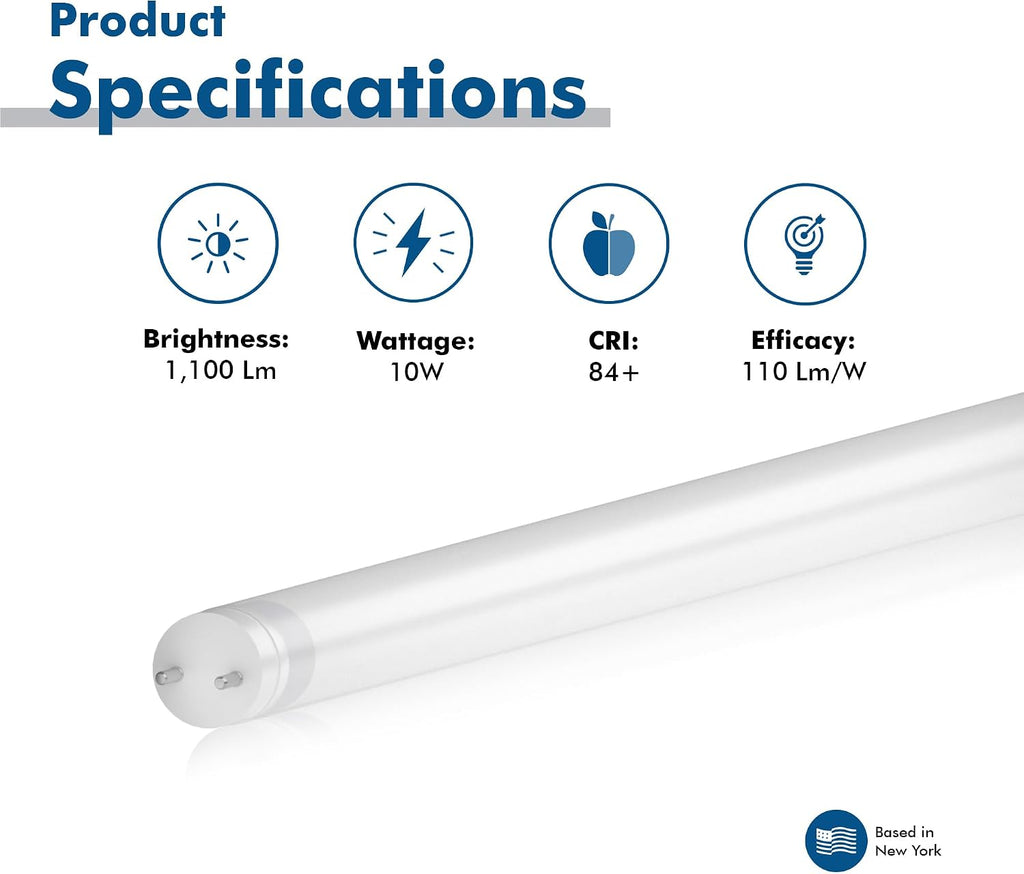 23.5 in. T8 G13 LED, F20T10, Type A Plug & Play, 6000K, Frosted