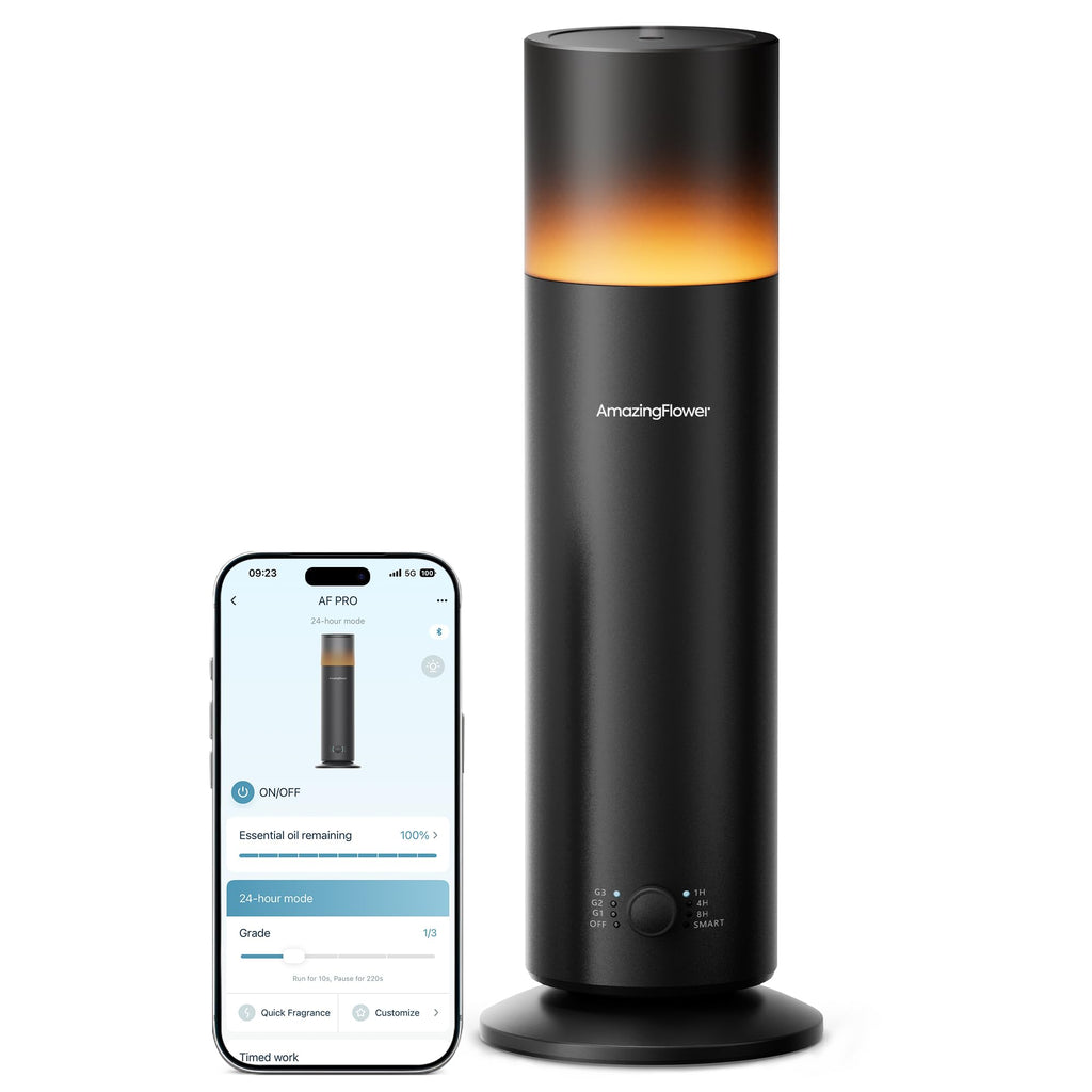 Waterless Essential Oil Diffuser with App Control, Black