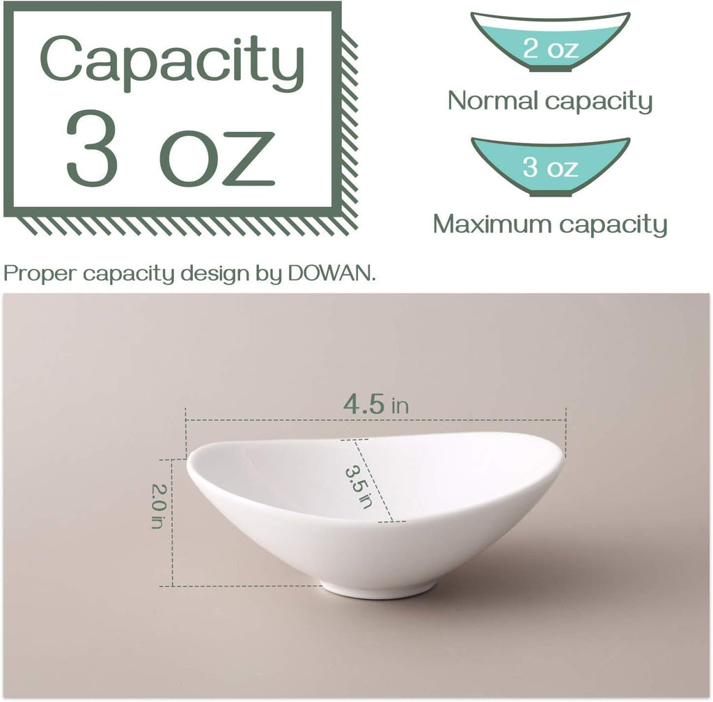 Ceramic Dip Bowls, 3 oz 8 Pack Dipping Bowl, Mini Serving Bowls for Side Dishes, Sushi Soy Sauce Dish, Gravy Boat
