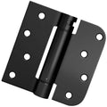 6 Pack Self Closing Door Hinges 4" Matte Black 5/8" & Square Radius