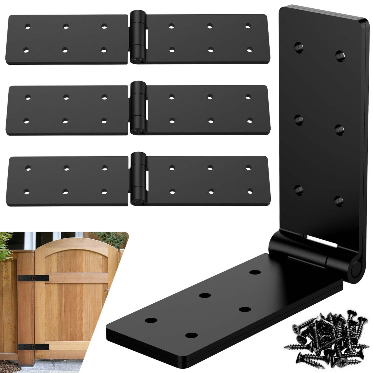 Heavy Duty Wood Door Hinges, 270° Gate Hinges for Fence Barn Doors