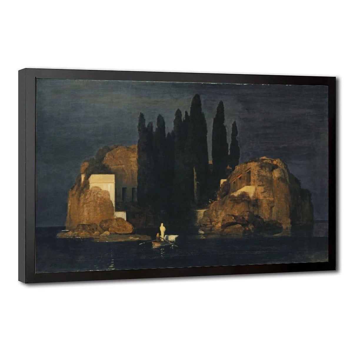 Arnold Bocklin Isle of Dead Canvas Wall Art, Symbolism Oil Painting Print, Vintage Gothic Fine Poster Bedroom Office