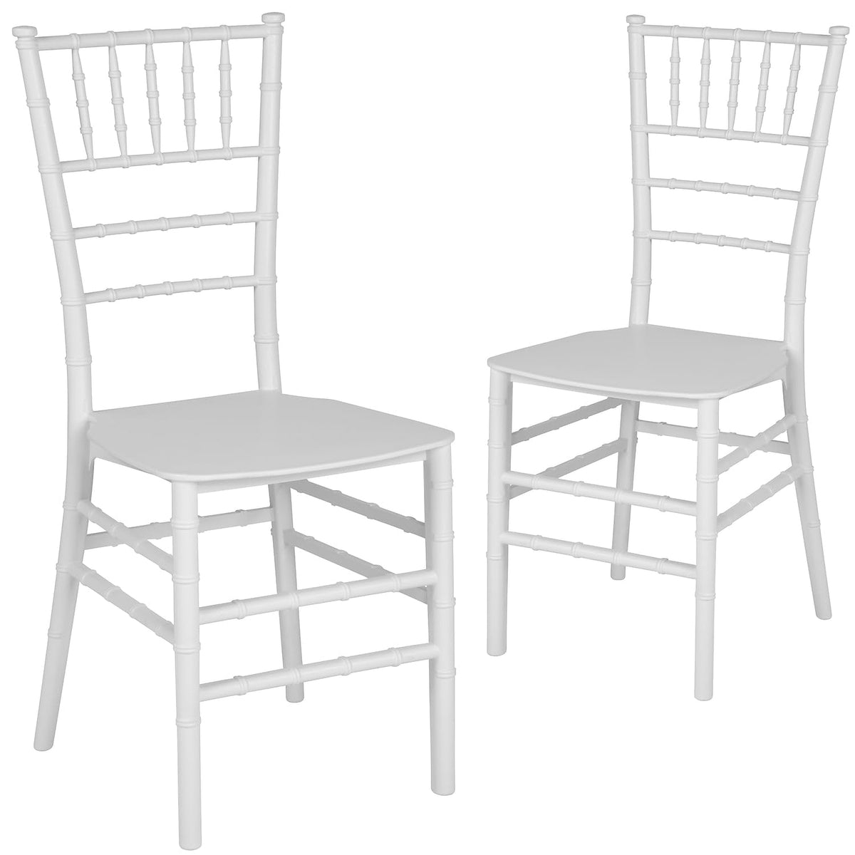 2 Pack HERCULES PREMIUM Series White Resin Stacking Chiavari Chair