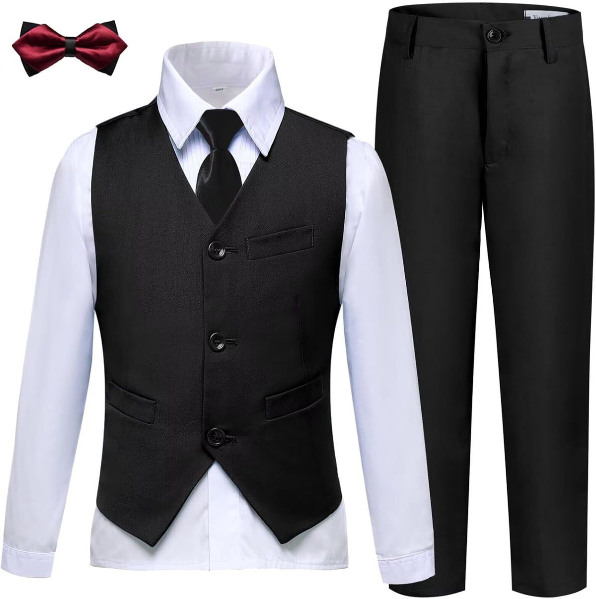 Boys' 5 Piece Formal Suit Kids Dress Tuxedo Vest Pants Suits for Boy 2