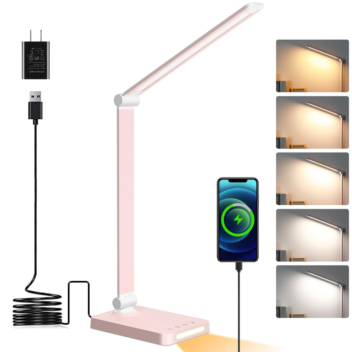 LED Desk Lamp with USB Ports,Touch Desk Lamps with 5 Modes