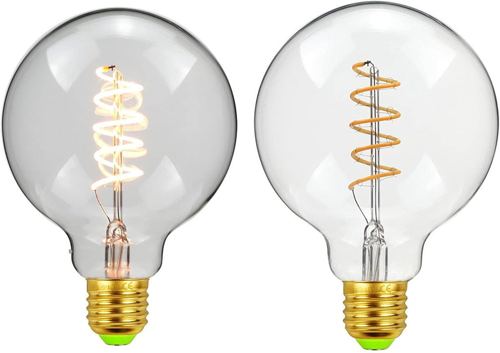 G95 Dimmable LED Edison Bulb 4W G25 LED Spiral Filament Bulbs Decorative Light Bulb,Clear Glass,40W Equivalent,Warm