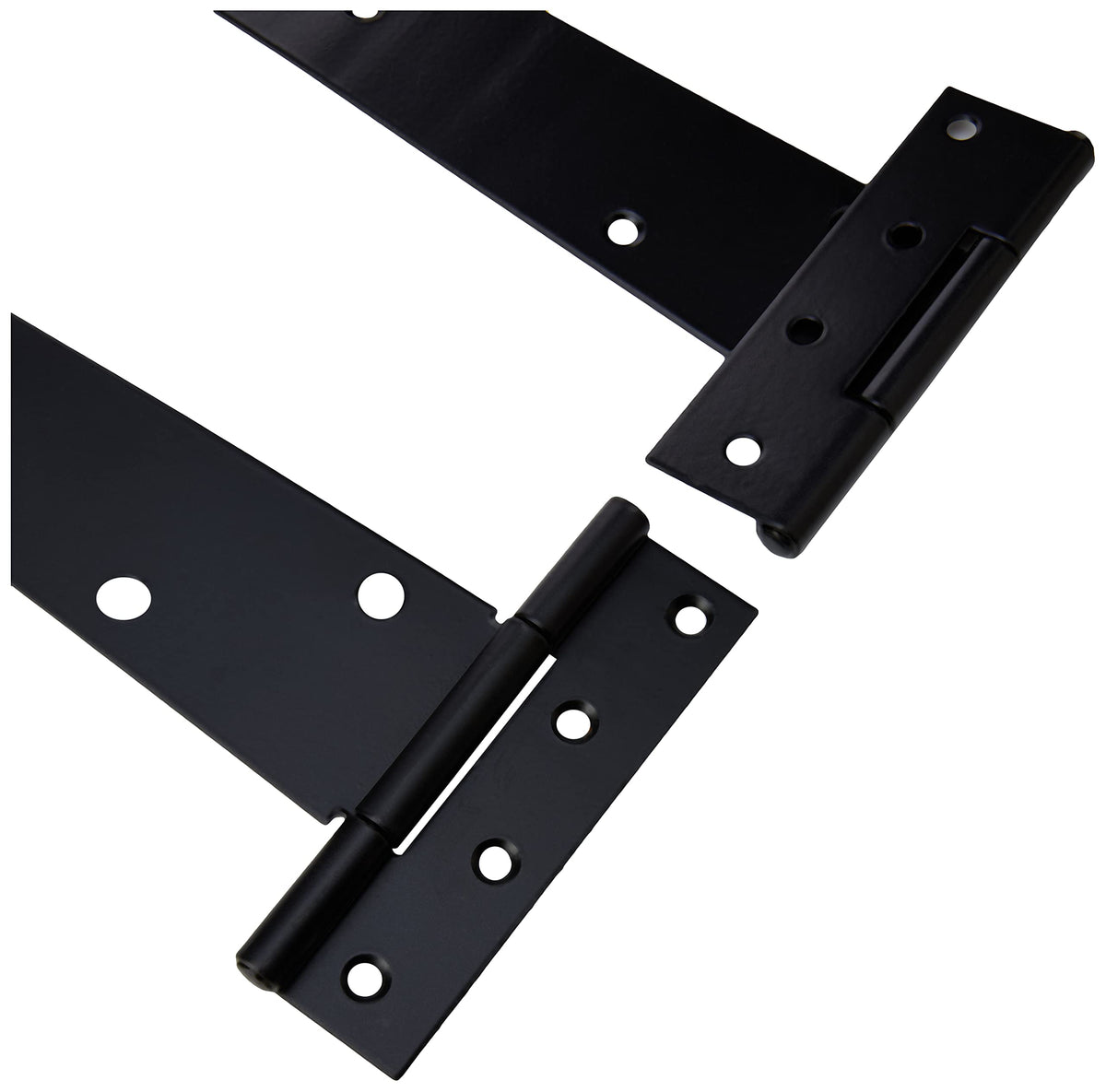 Heavy Duty T-Strap Hinges 16" (400mm) Black, Pack of 2 Steel Gate & Shed Hinges for Doors, Gates & Outdoor Projects