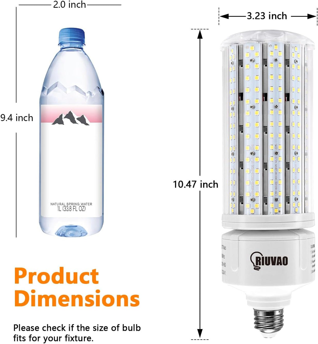 2 Pack 100W LED Corn Bulb, E26 /E39 Base Led Corn Light Bulb, Super Bright 15000lm 5000k Led Bulb, 1000W Equivalent