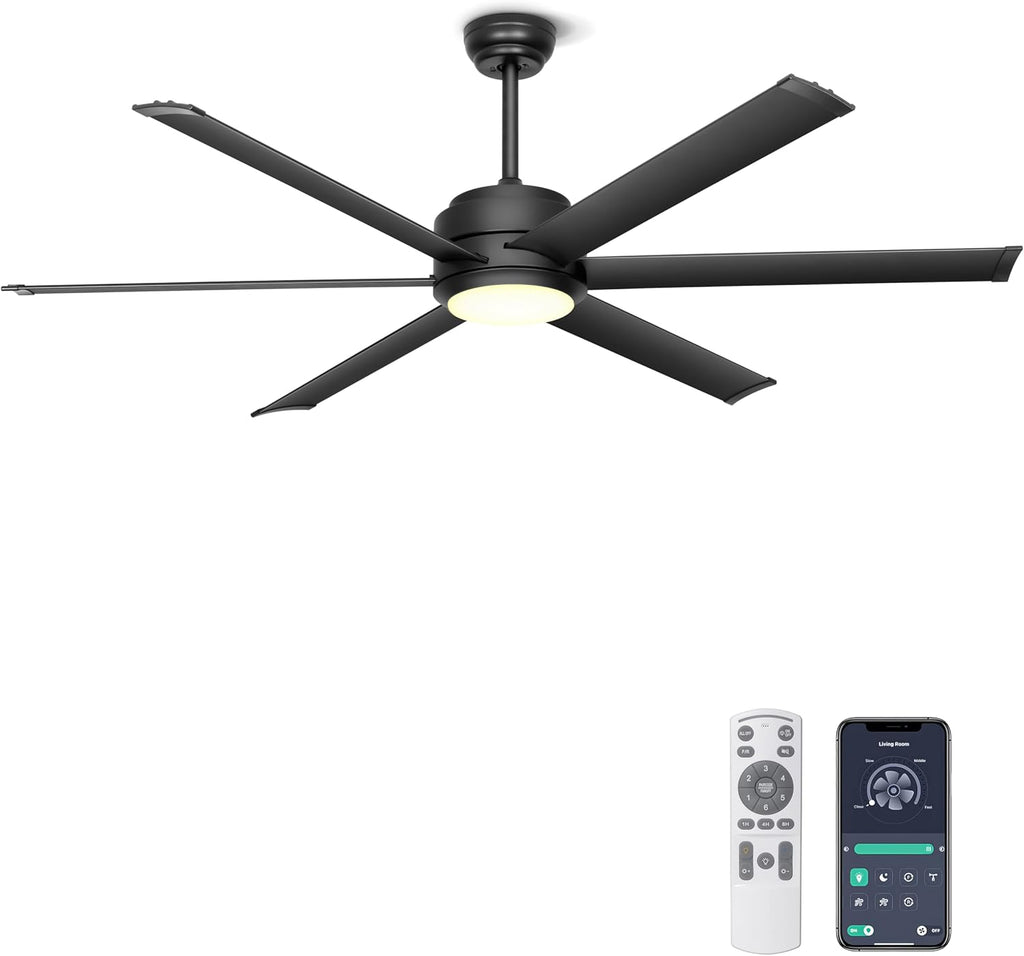 60" Outdoor Ceiling Fan with Light & Remote