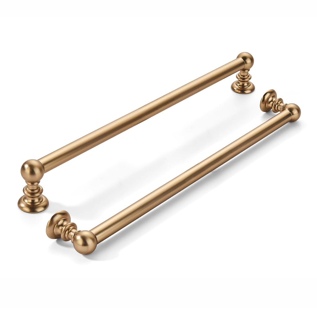 2 Pack 10 inch(256mm) Hole Center Champagne Bronze Cabinet Pulls Honey Brass Solid Heavy-Duty Champagne Brass Cabinet