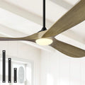 52-Inch Wood Ceiling Fan with Three Walnut Blades, Light, and Remote