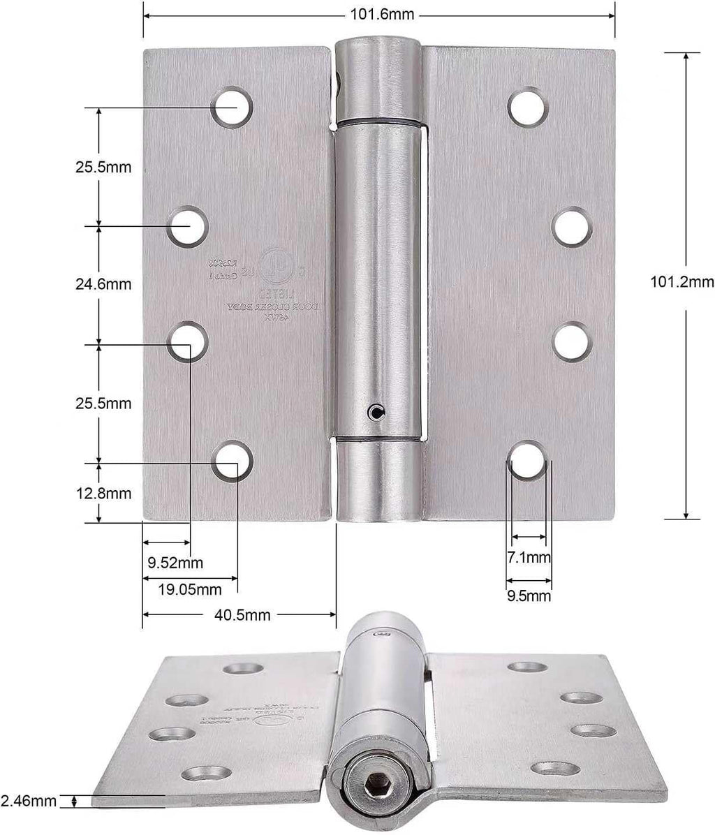 4"x4" Self Closing Door Hinges, 3 Pack