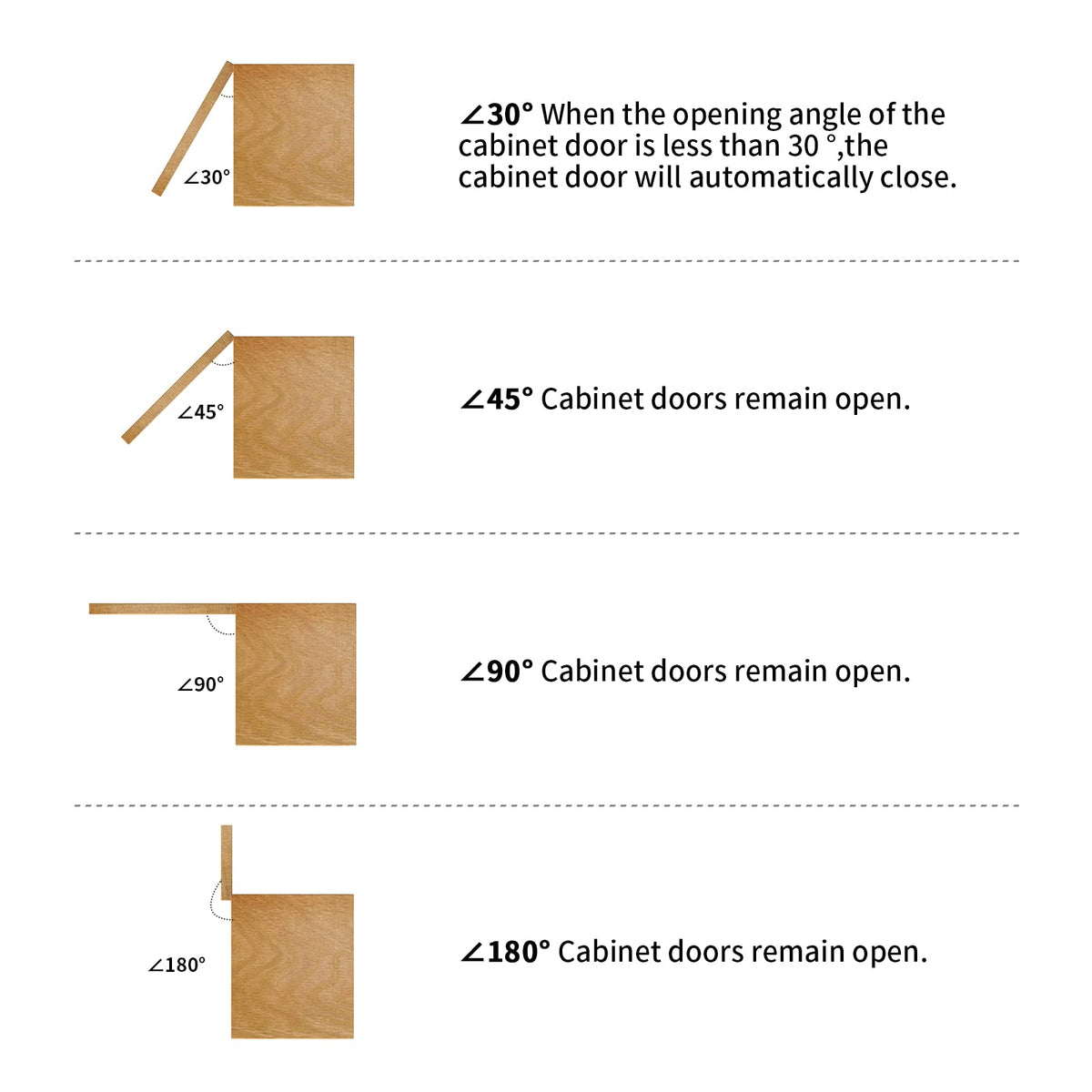 1/2" Overlay Cabinet Hinges, 10 Pack Self Closing Flush Mount Hinges with Door Bumper, Variable Decorative Hardware