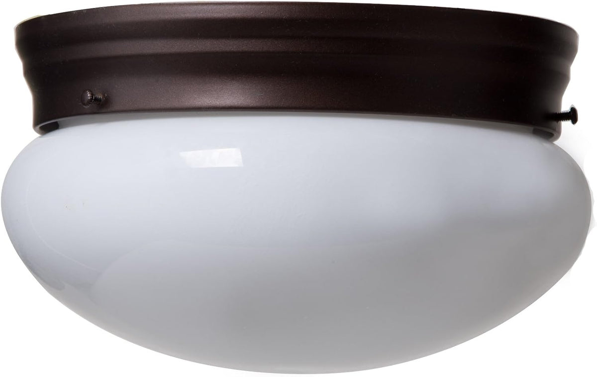 Dimmable Round Ceiling Light Fixture, (2) W Medium A19/CFL Lamp, Bronze