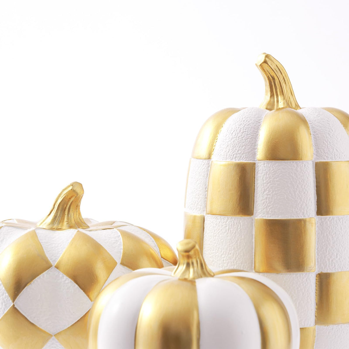 7PCS Fall Pumpkin Decor, Checkered Pumpkin Decoration