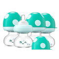 Newborn Glass Baby Bottles with Slow Flow Nipple for 0+ Months, Wide Neck Feeding Bottle, 2.7oz/80ml (Blue, 2.7oz