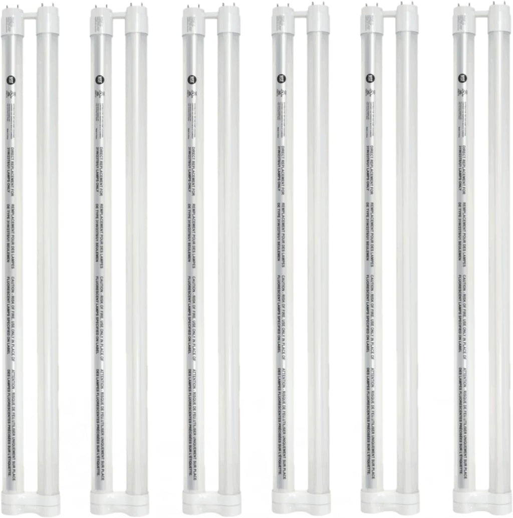 T8 U Bend LED Tube Light with Safety Shield 17W 3000K Soft White 2100 Lumen G13 Bi-Pin Base U-Bent Fluorescent Light